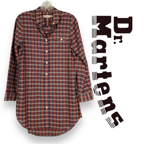 Dr. Martens Other - Dr Martens Men’s Red Plaid Cotton Button Down Shirt Size Small
